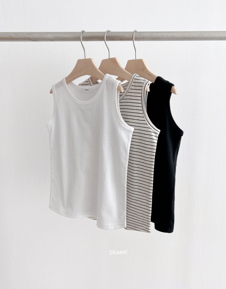 Dsaint - Korean Children Fashion - #kidsstore - Stripe Sleeveless Layered Tee