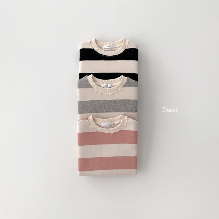 Dsaint - Korean Children Fashion - #kidsshorts - Big Stripe Fleece Sweatshirts - 4