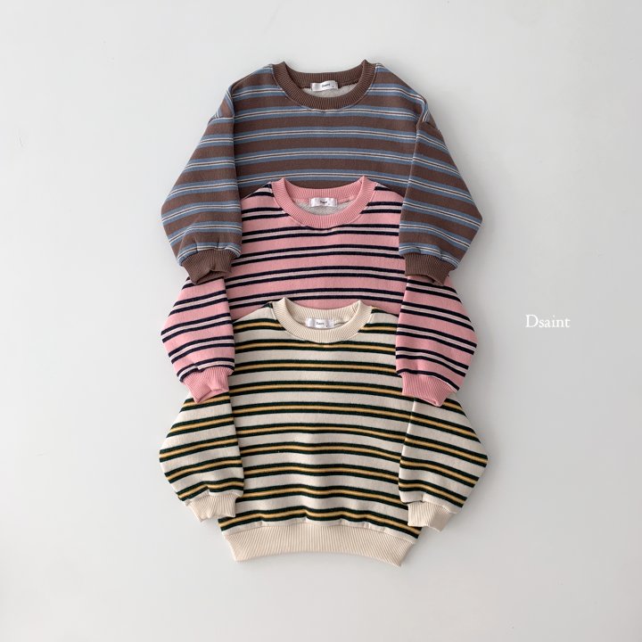 Dsaint - Korean Children Fashion - #kidsstore - I Like Stripe Fleece Sweatshirts - 3