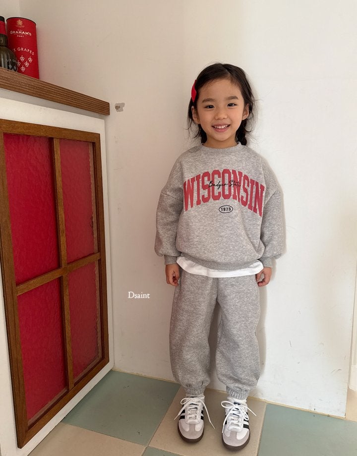 Dsaint - Korean Children Fashion - #kidzfashiontrend - Wisconsin Fleece Jogger Set - 9