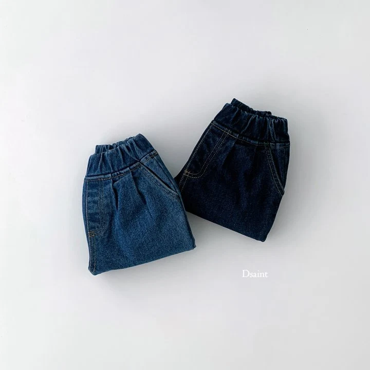 Dsaint - Korean Children Fashion - #kidzfashiontrend - Fashion Fleece Denim Baggy Pants - 6