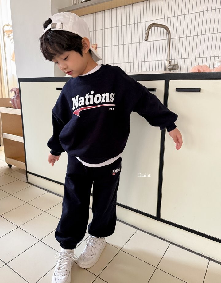 Dsaint - Korean Children Fashion - #littlefashionista - Fleece Nations Jogger Set - 12