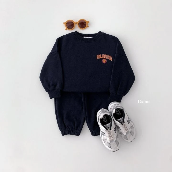 Dsaint - Korean Children Fashion - #littlefashionista - Philadelphia Fleece Jogger Set - 8