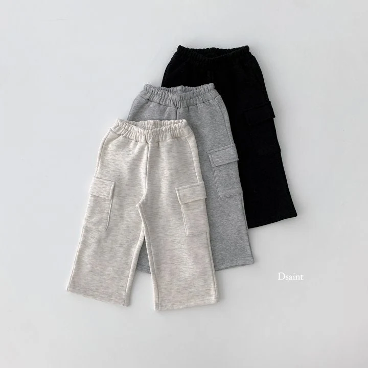 Dsaint - Korean Children Fashion - #littlefashionista - Fit Fleece Wide Cargo Pants - 3