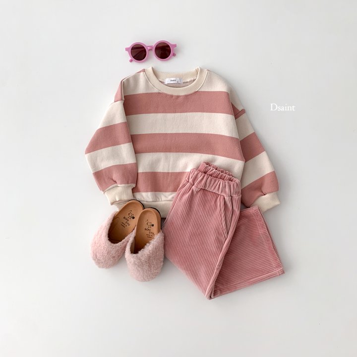 Dsaint - Korean Children Fashion - #littlefashionista - Big Stripe Fleece Sweatshirts - 7