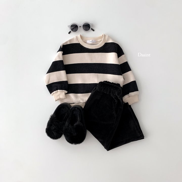 Dsaint - Korean Children Fashion - #minifashionista - Big Stripe Fleece Sweatshirts - 9