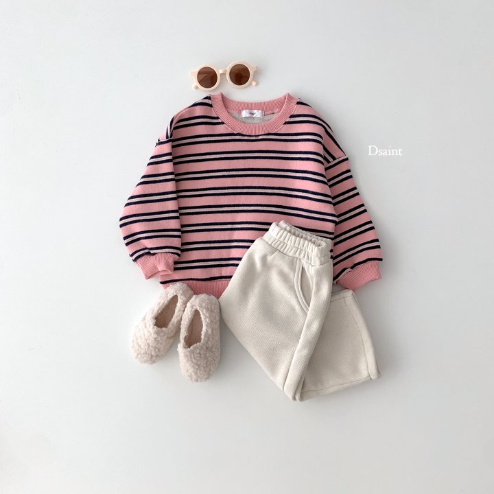 Dsaint - Korean Children Fashion - #minifashionista - I Like Stripe Fleece Sweatshirts - 8