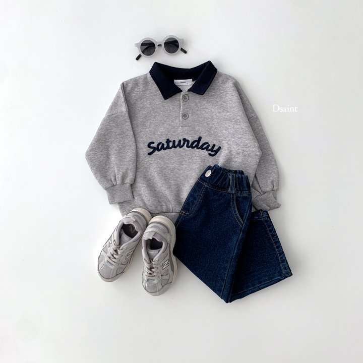 Dsaint - Korean Children Fashion - #minifashionista - Saturday Fleece Raglan Collar Sweatshirts - 6