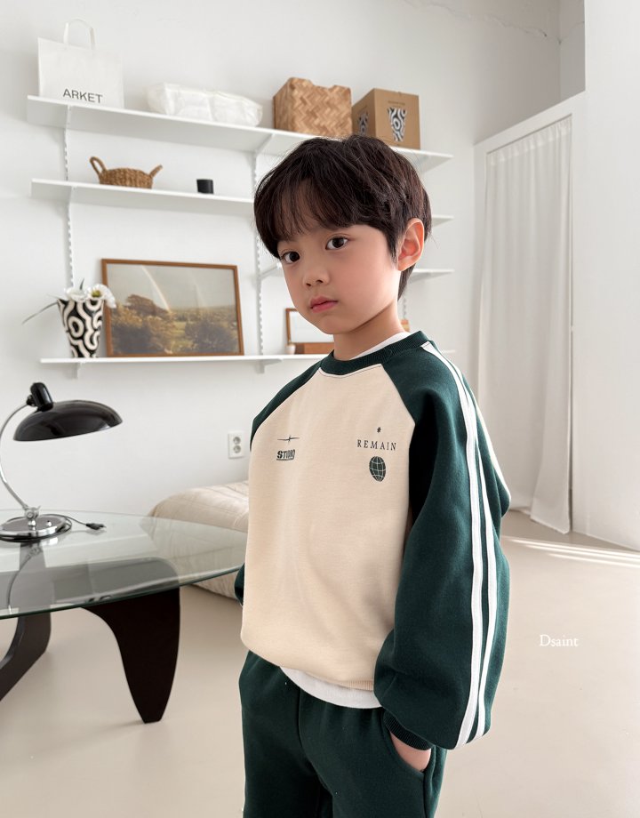 Dsaint - Korean Children Fashion - #stylishchildhood - Remain Fleece Raglan Two Stripes Sweatshirts - 11