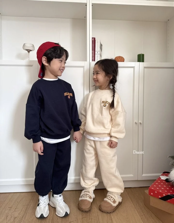 Dsaint - Korean Children Fashion - #todddlerfashion - Philadelphia Fleece Jogger Set - 12