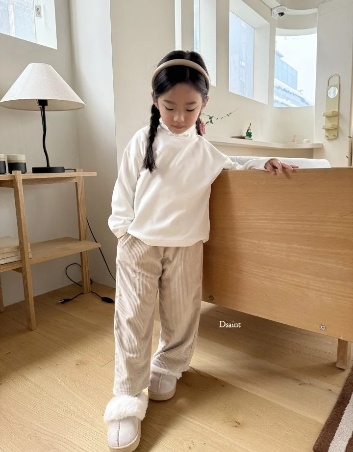 Dsaint - Korean Children Fashion - #todddlerfashion - Corduroy Fleece Wide Pants - 11