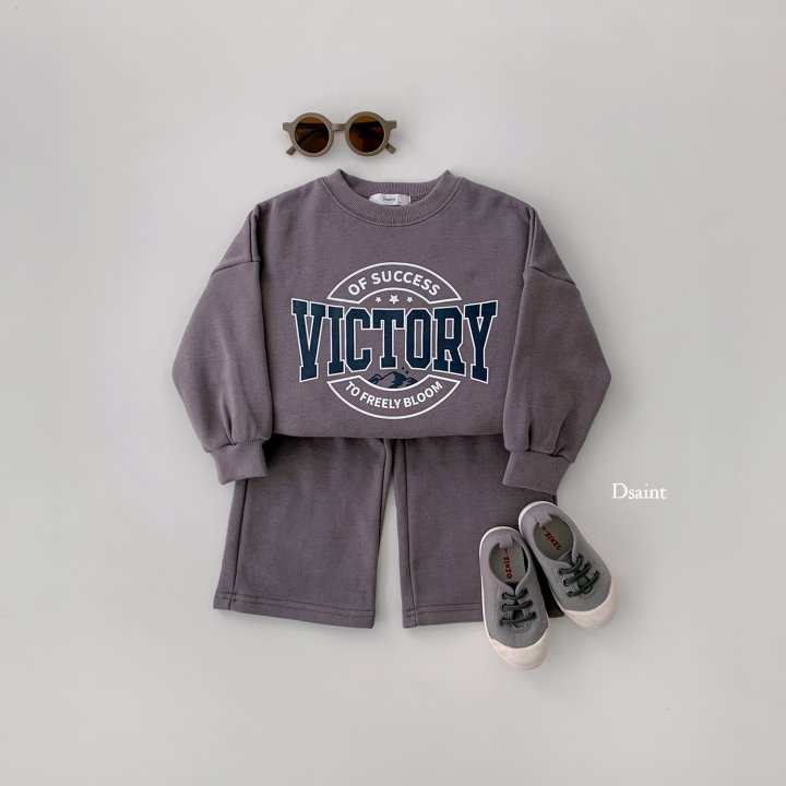 Dsaint - Korean Children Fashion - #todddlerfashion - Victory Wide Fleece Top Bottom Set