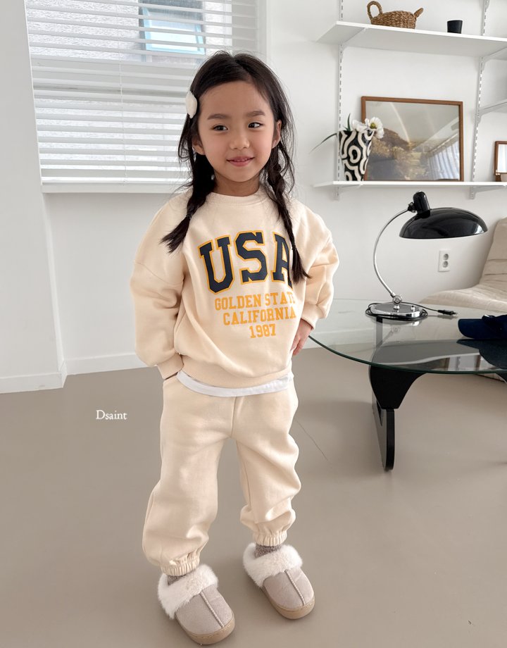 Dsaint - Korean Children Fashion - #todddlerfashion - USA Golden Fleece Jogger Top Bottom Set - 10