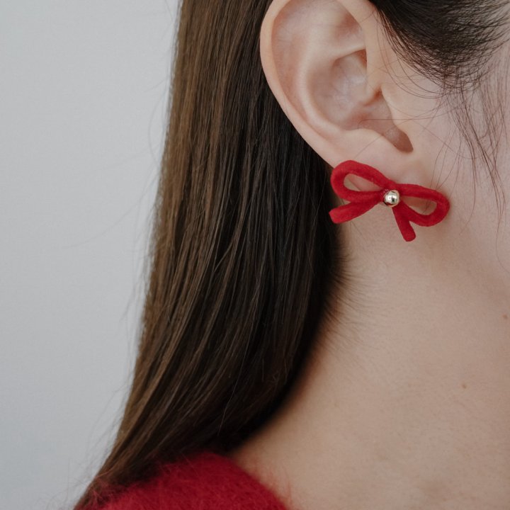 Eeiitt - Korean Women Fashion - #momslook - Krina Suede Ribbon Earrings - 10