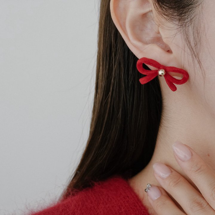 Eeiitt - Korean Women Fashion - #momslook - Krina Suede Ribbon Earrings - 8