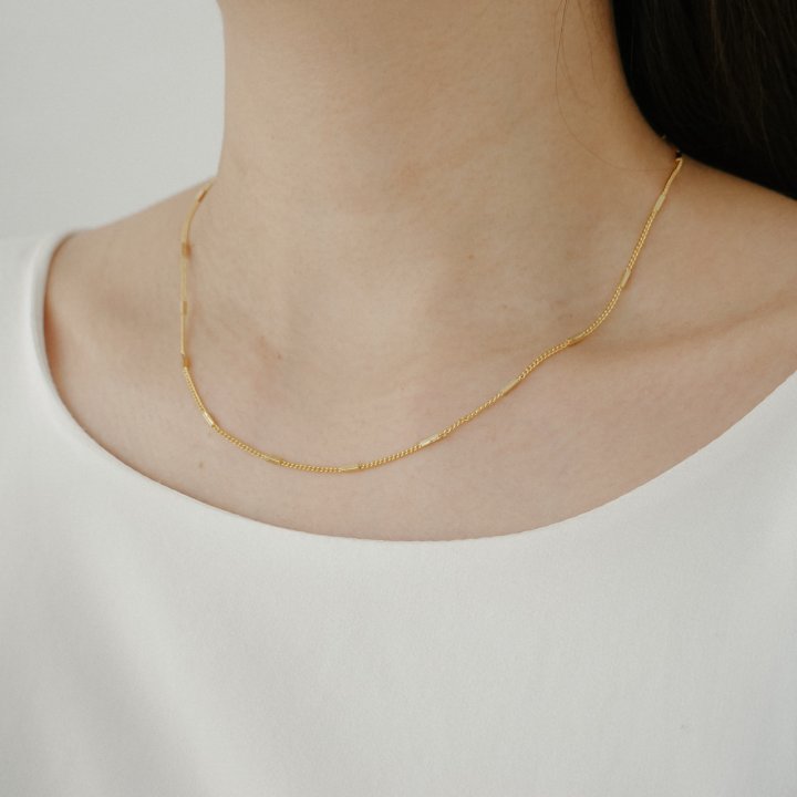 Eeiitt - Korean Women Fashion - #momslook - Seam Block Necklace