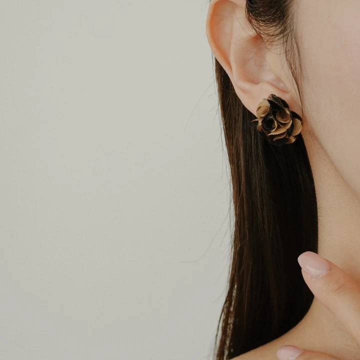 Eeiitt - Korean Women Fashion - #momslook - Flower Leopard Earrings - 11