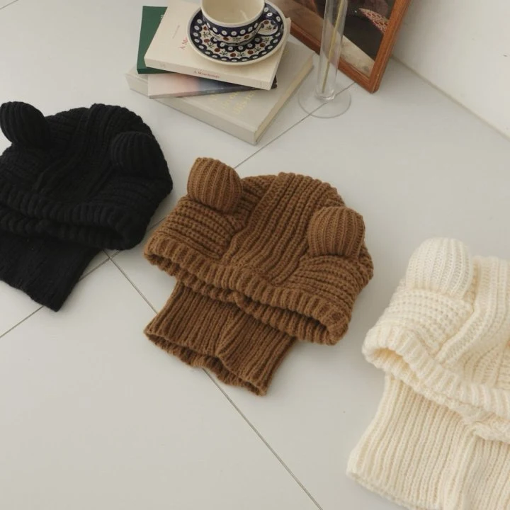 Eeiitt - Korean Women Fashion - #momslook - Bear Knit Balaclava - 11