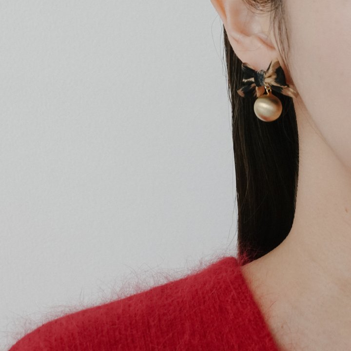 Eeiitt - Korean Women Fashion - #pursuepretty - Golden Ball Leopard Earrings - 9