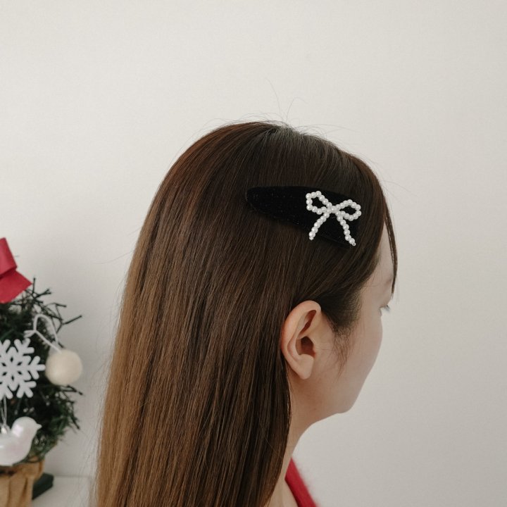 Eeiitt - Korean Women Fashion - #restrostyle - Triangle Black Ribbon Hairpin - 9