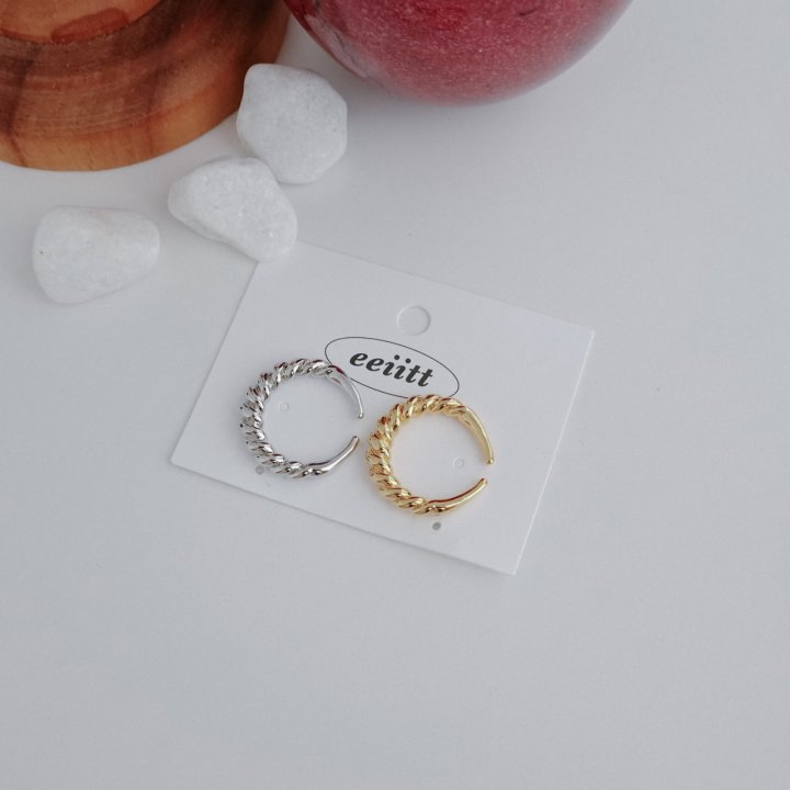 Eeiitt - Korean Women Fashion - #restrostyle - Salty Twist Ring - 7