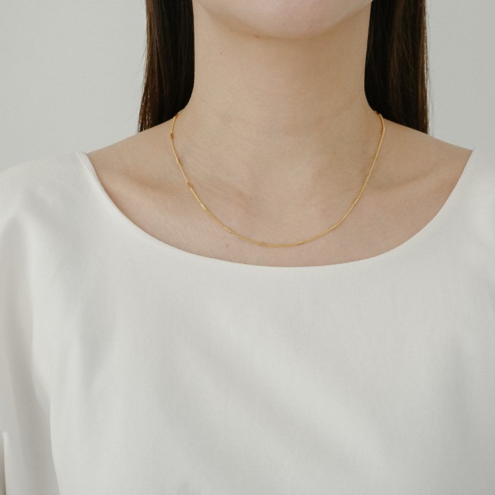 Eeiitt - Korean Women Fashion - #restrostyle - Seam Block Necklace - 7