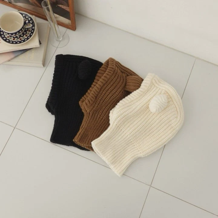 Eeiitt - Korean Women Fashion - #romanticstyle - Bear Knit Balaclava