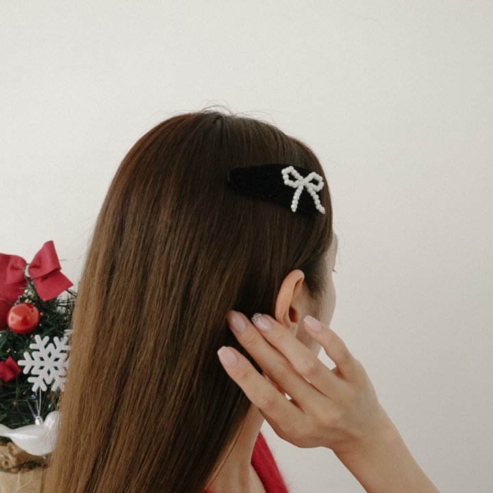 Eeiitt - Korean Women Fashion - #shopsmall - Triangle Black Ribbon Hairpin - 11