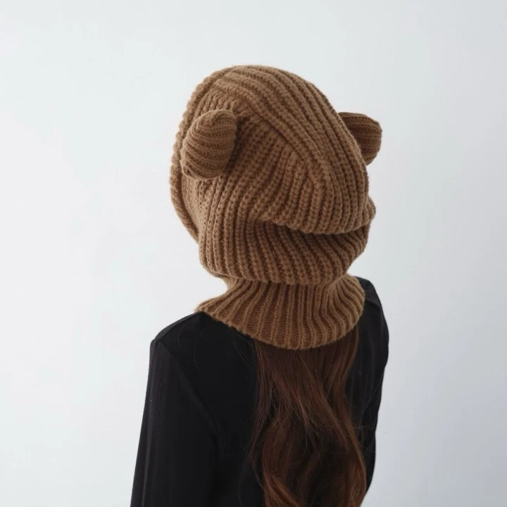 Eeiitt - Korean Women Fashion - #thatsdarling - Bear Knit Balaclava - 3