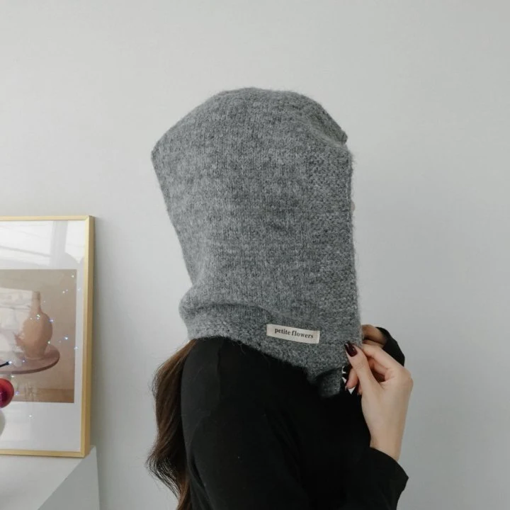 Eeiitt - Korean Women Fashion - #vintageinspired - Petite Flower Button Balaclava - 11