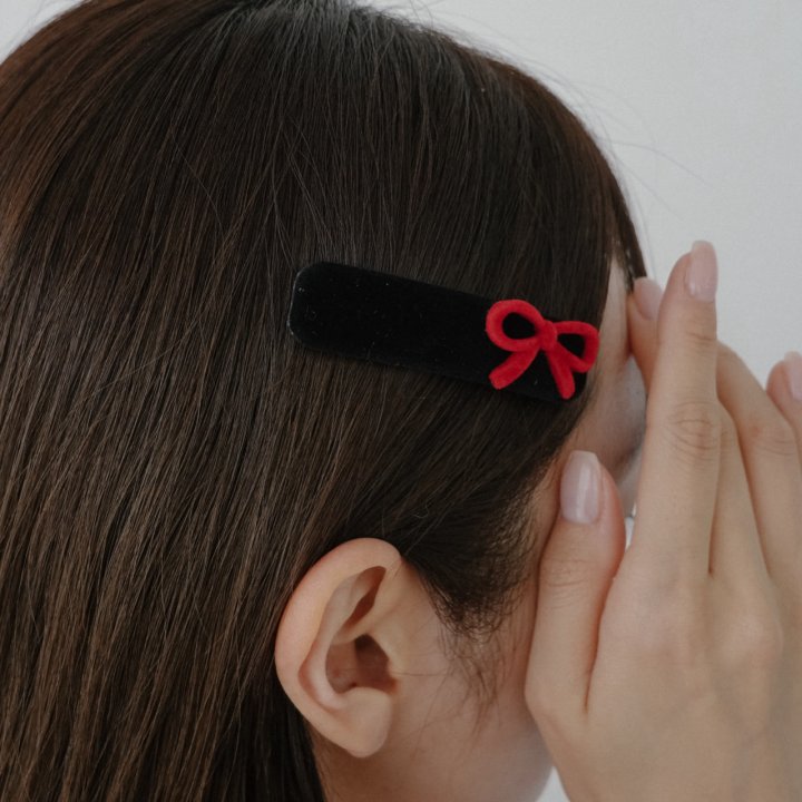 Eeiitt - Korean Women Fashion - #vintagekidsstyle - Suede Square Heart Hairpin - 11