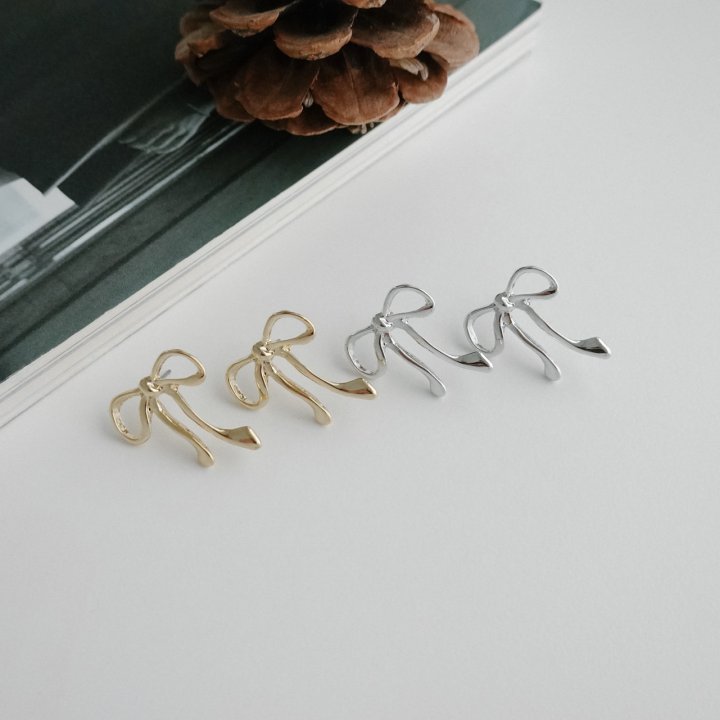 Eeiitt - Korean Women Fashion - #vintagekidsstyle - Pretty Ribbon Earrings - 10