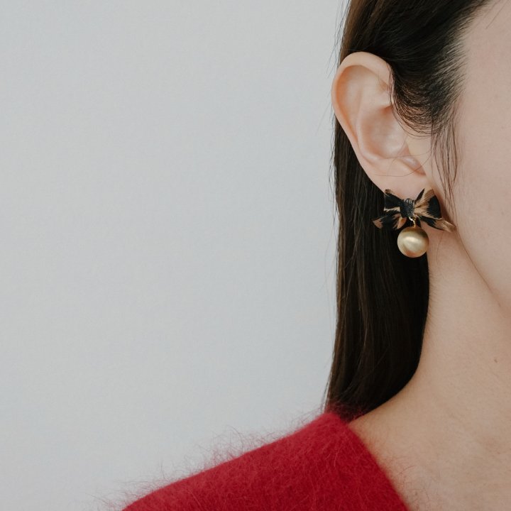 Eeiitt - Korean Women Fashion - #vintagekidsstyle - Golden Ball Leopard Earrings - 8