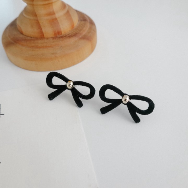 Eeiitt - Korean Women Fashion - #womensfashion - Krina Suede Ribbon Earrings - 5