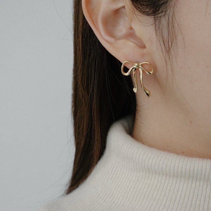 Eeiitt - Korean Women Fashion - #womensfashion - Pretty Ribbon Earrings - 2