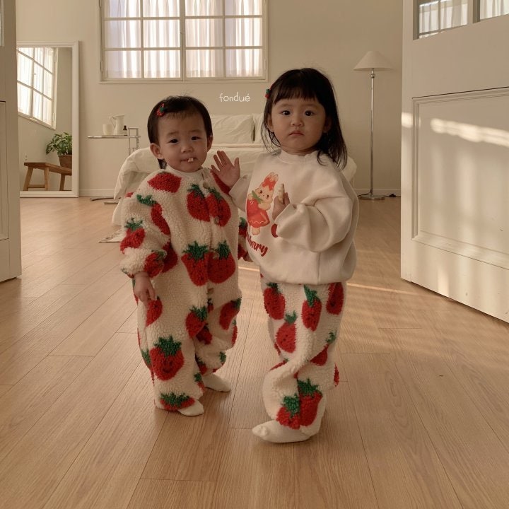 Fondue - Korean Baby Fashion - #babyboutique - Bebe Strawberry Jam Coveralls - 9