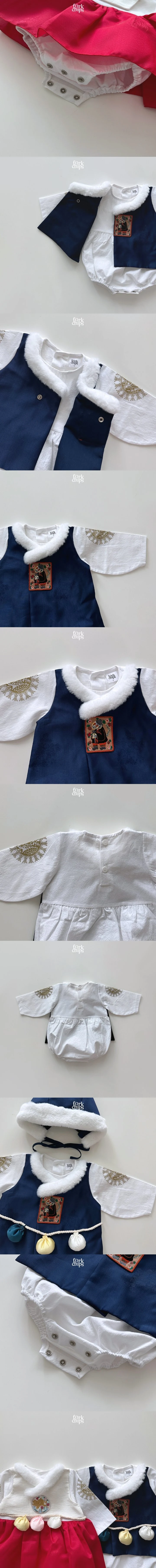 Fork Chips - Korean Baby Fashion - #babyootd - Yeonji Gonji Girl Hanbok - 2