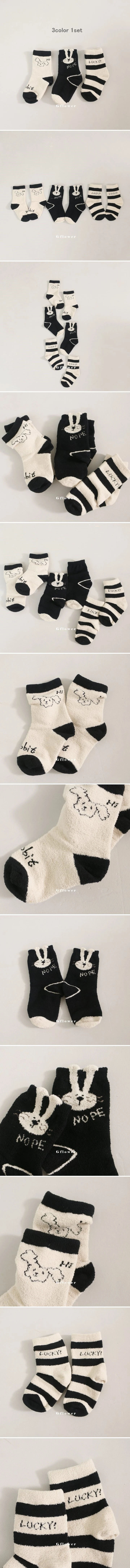 G Flower - Korean Children Fashion - #minifashionista - Fleece Rabbit Socks Set