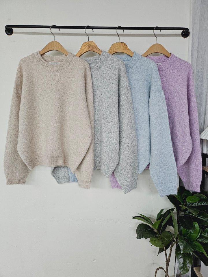 Gram - Korean Women Fashion - #momslook - Wool Berry Color Two-round Knit - 7