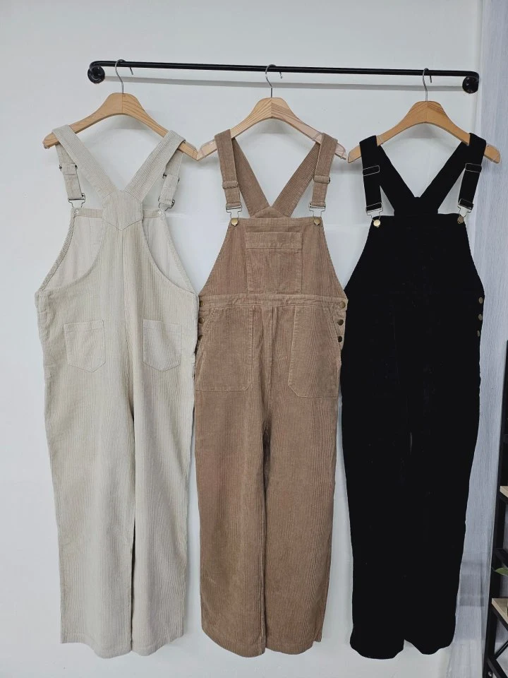 Gram - Korean Women Fashion - #momslook - Corduroy Overalls - 3