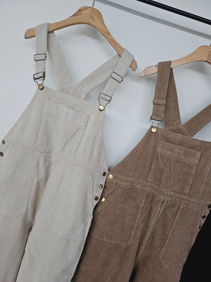 Gram - Korean Women Fashion - #momslook - Corduroy Overalls - 5