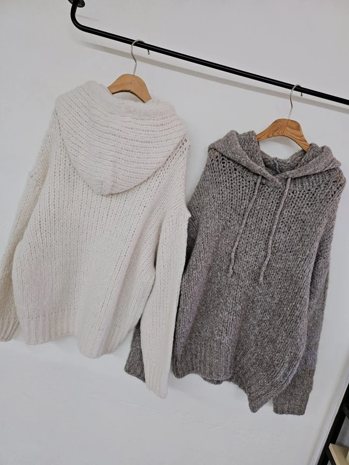 Gram - Korean Women Fashion - #momslook - Soft Wool Hood Knit - 6