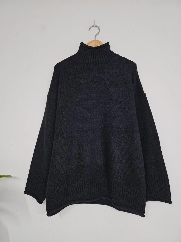 Gram - Korean Women Fashion - #momslook - Lime Wide Turtleneck Knit - 11