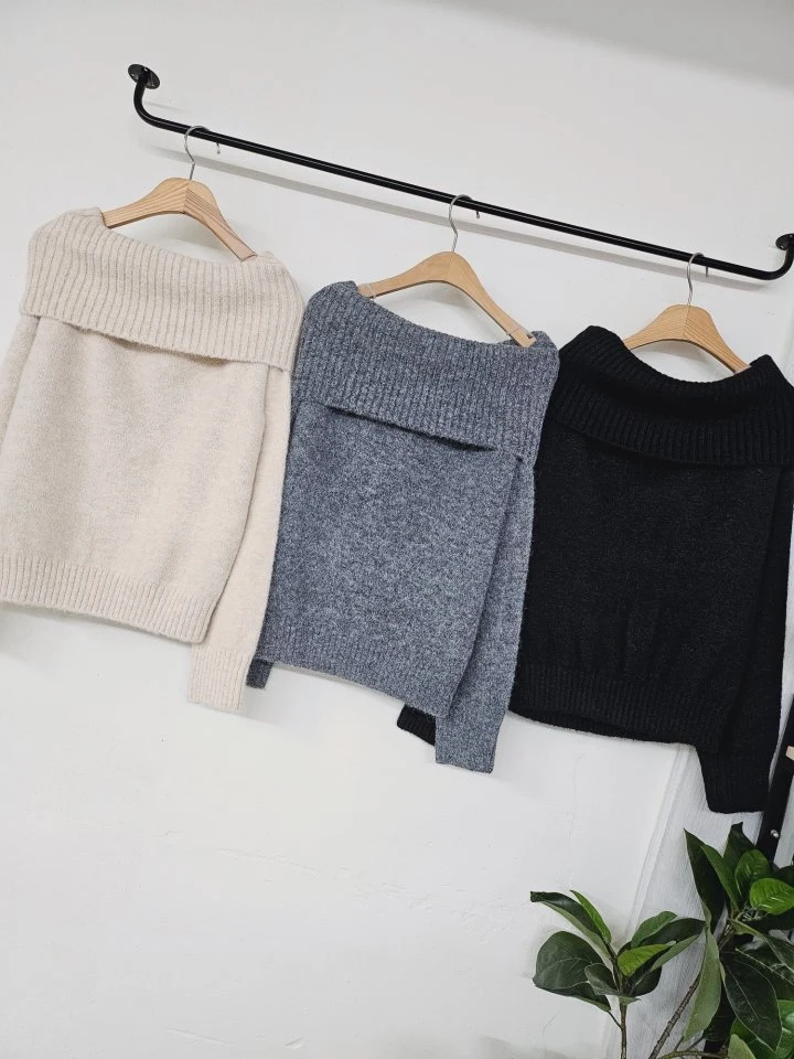 Gram - Korean Women Fashion - #momslook - Wool Mona Open Shoulder Knit - 12