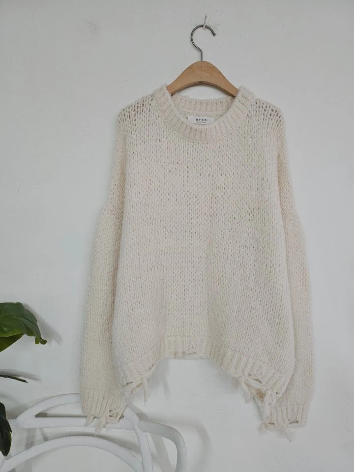 Gram - Korean Women Fashion - #vintagekidsstyle - Bunny Round Knit - 4