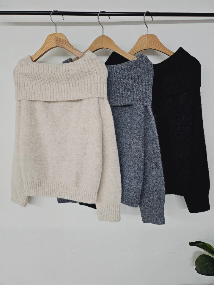 Gram - Korean Women Fashion - #shopsmall - Wool Mona Open Shoulder Knit