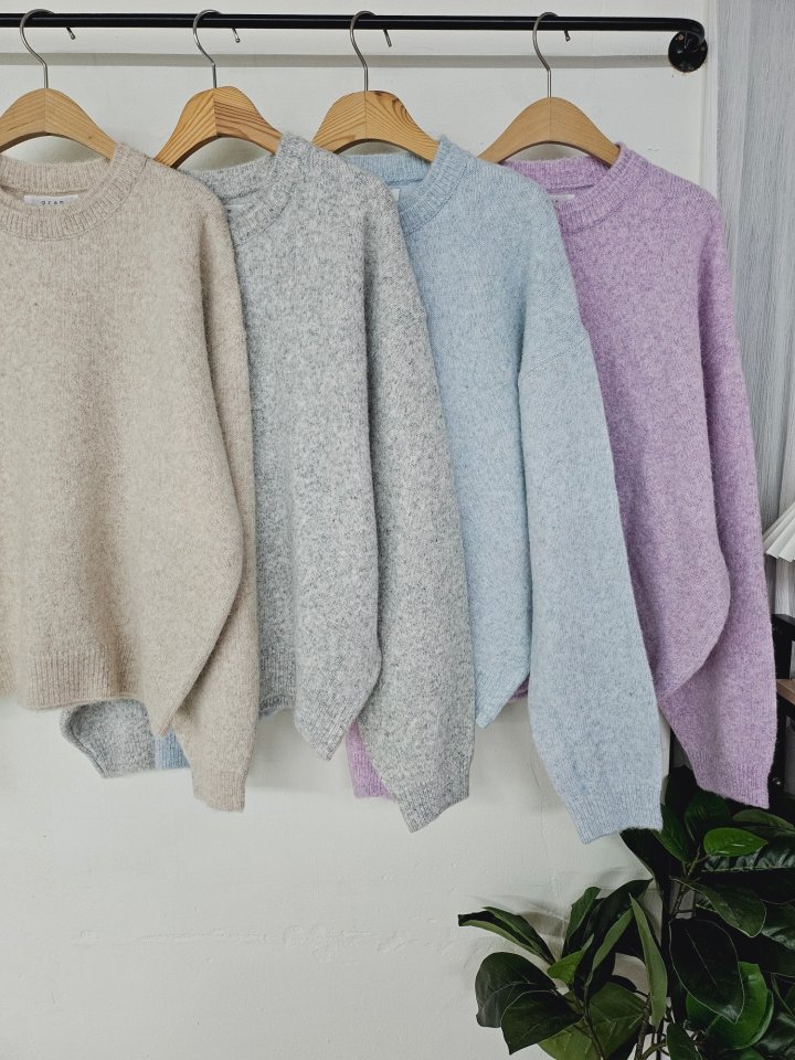 Gram - Korean Women Fashion - #womensfashion - Wool Berry Color Two-round Knit - 6