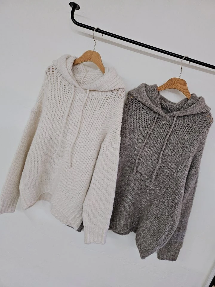 Gram - Korean Women Fashion - #womensfashion - Soft Wool Hood Knit - 11