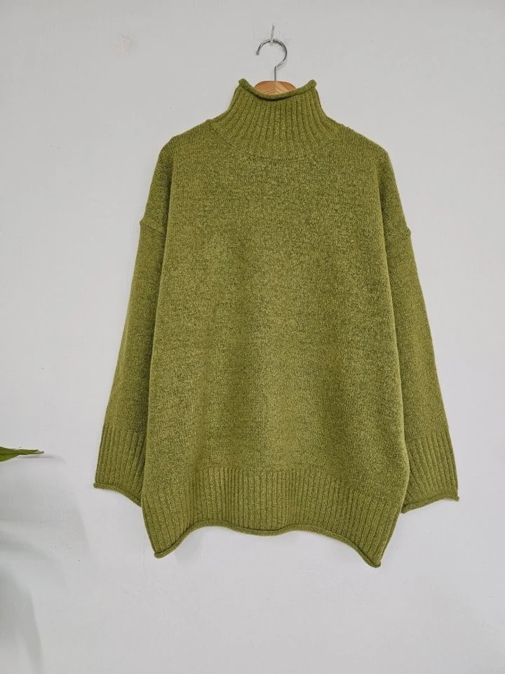 Gram - Korean Women Fashion - #womensfashion - Lime Wide Turtleneck Knit - 10