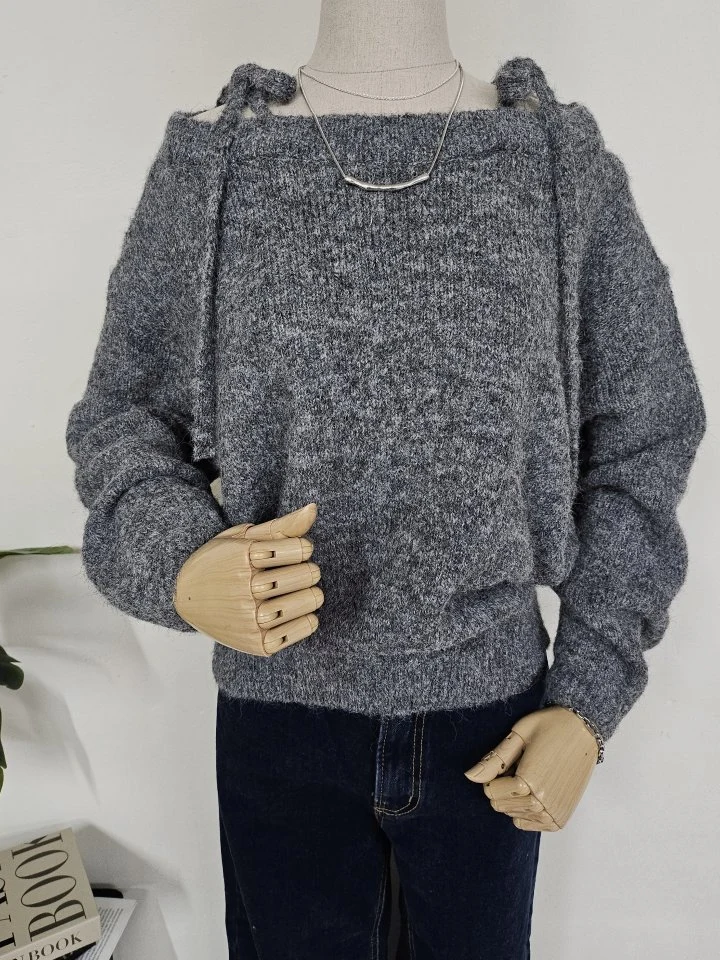 Gram - Korean Women Fashion - #womensfashion - Wool Love Shoulder Strap Knit - 10